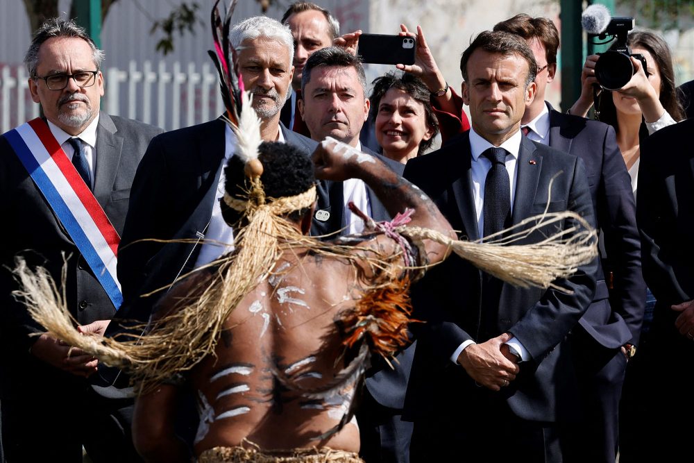 Der französische Präsident Emmanuel Macron bei einem Besuch in Neukaledonien