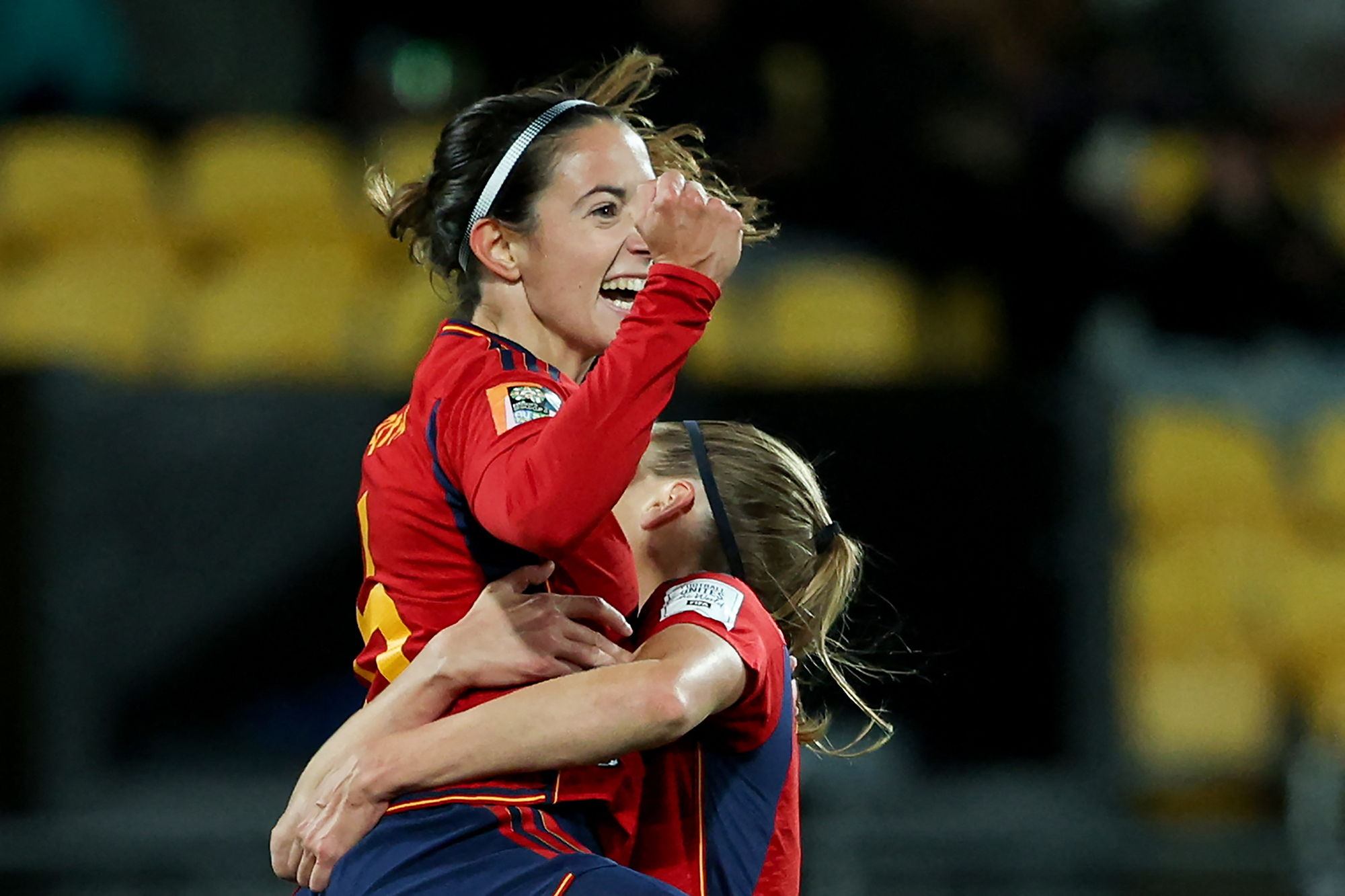 Aitana Bonmati bejubelt das 2:0 für Spanien (Bild: Marty Melville/AFP)