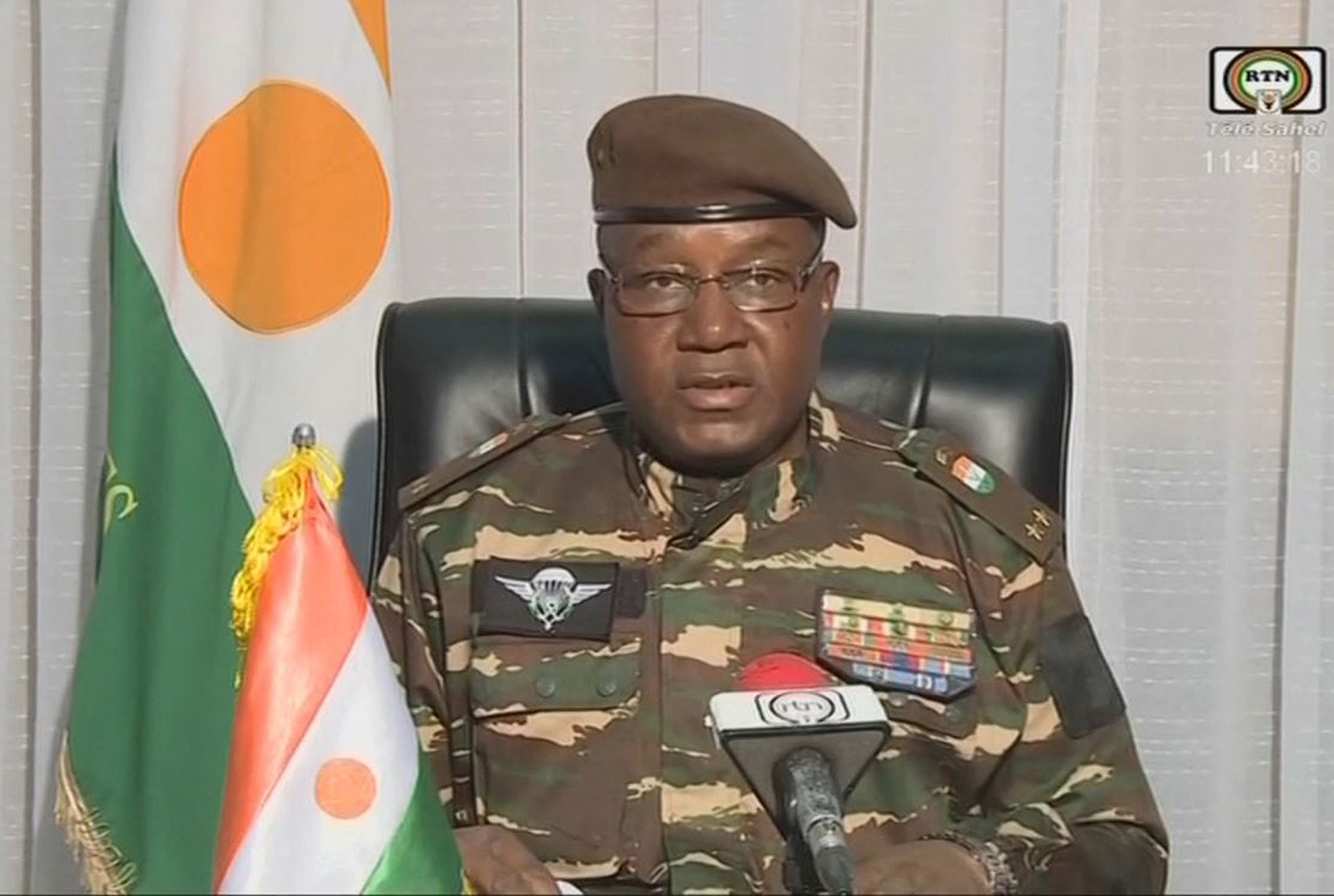 General Abdourahamane Tchiani (Bild: ORTN/Télé Sahel/AFP)