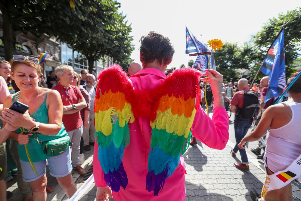 Pride-Parade in Antwerpen 2023 (Bild: Nicolas Maeterlinck/Belga)