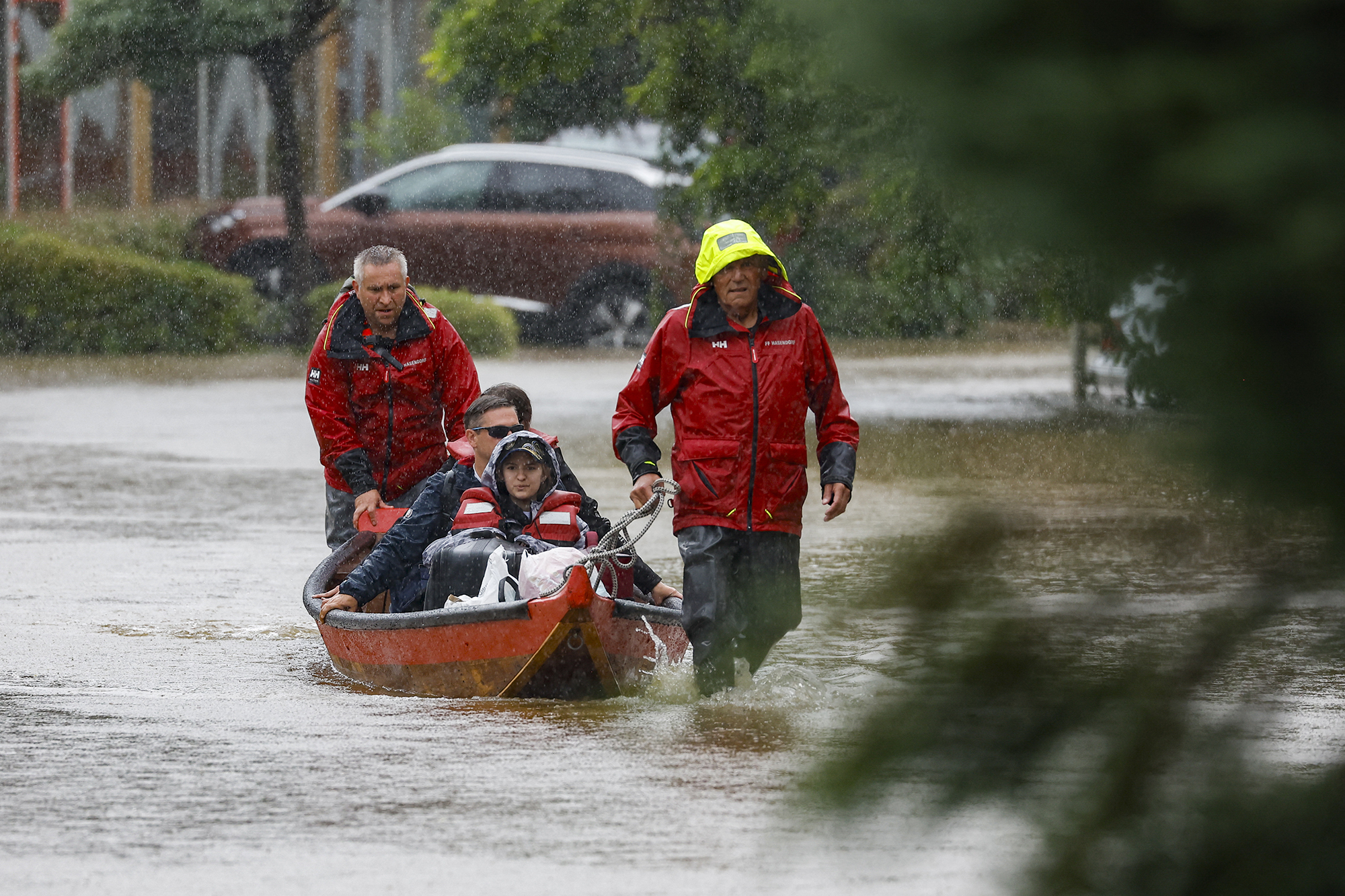 Evakuierung in Leibnitz, Österreich (Bild: Erwin Scheriau/AFP)