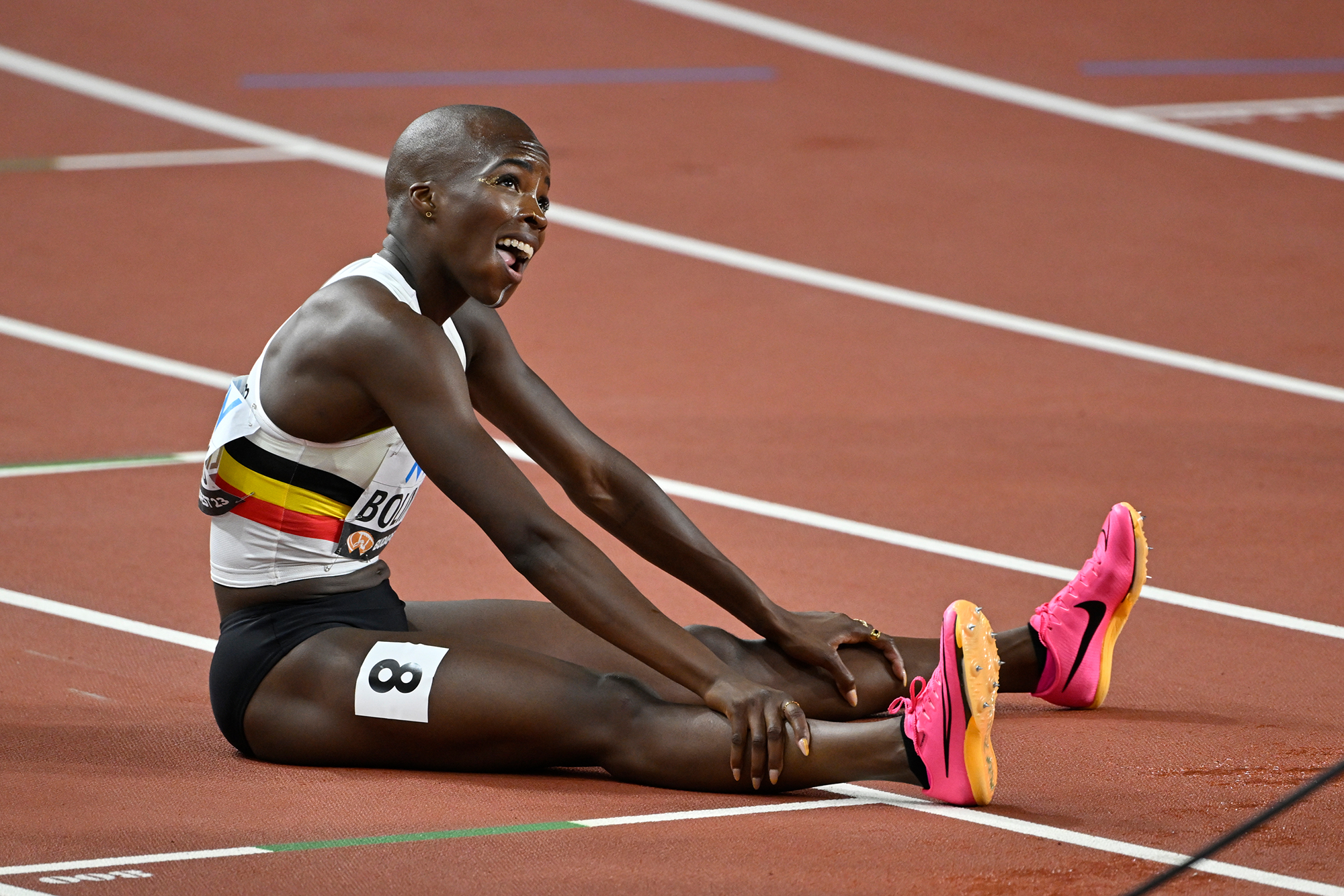 Gut gelaufen von und für Cynthia Bolingo: Neuer belgischer Rekord über die 400 Meter (Bild: Eric Lalmand/Belga)