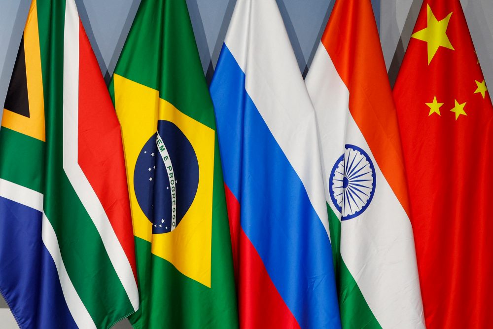 Die Flaggen der Brics-Staaten (Bild: Marco Longari/AFP)