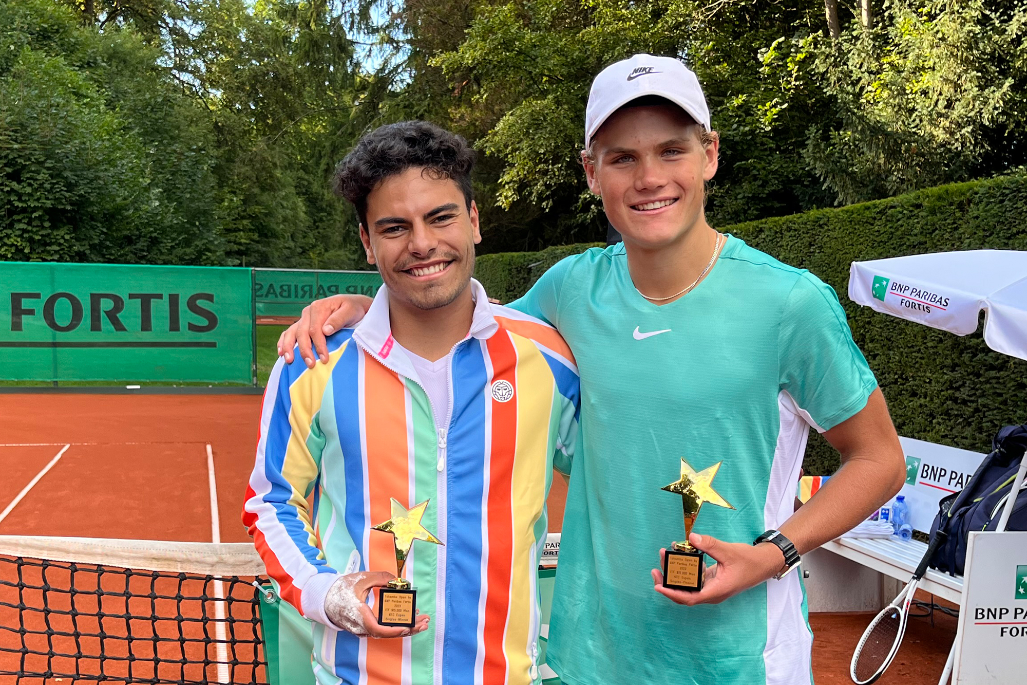 ITF-Turnier in Eupen: Sieger Marlon Vankan und der Zweitplatzierte Marc Majdandzic (Bild: Robin Emonts/BRF)