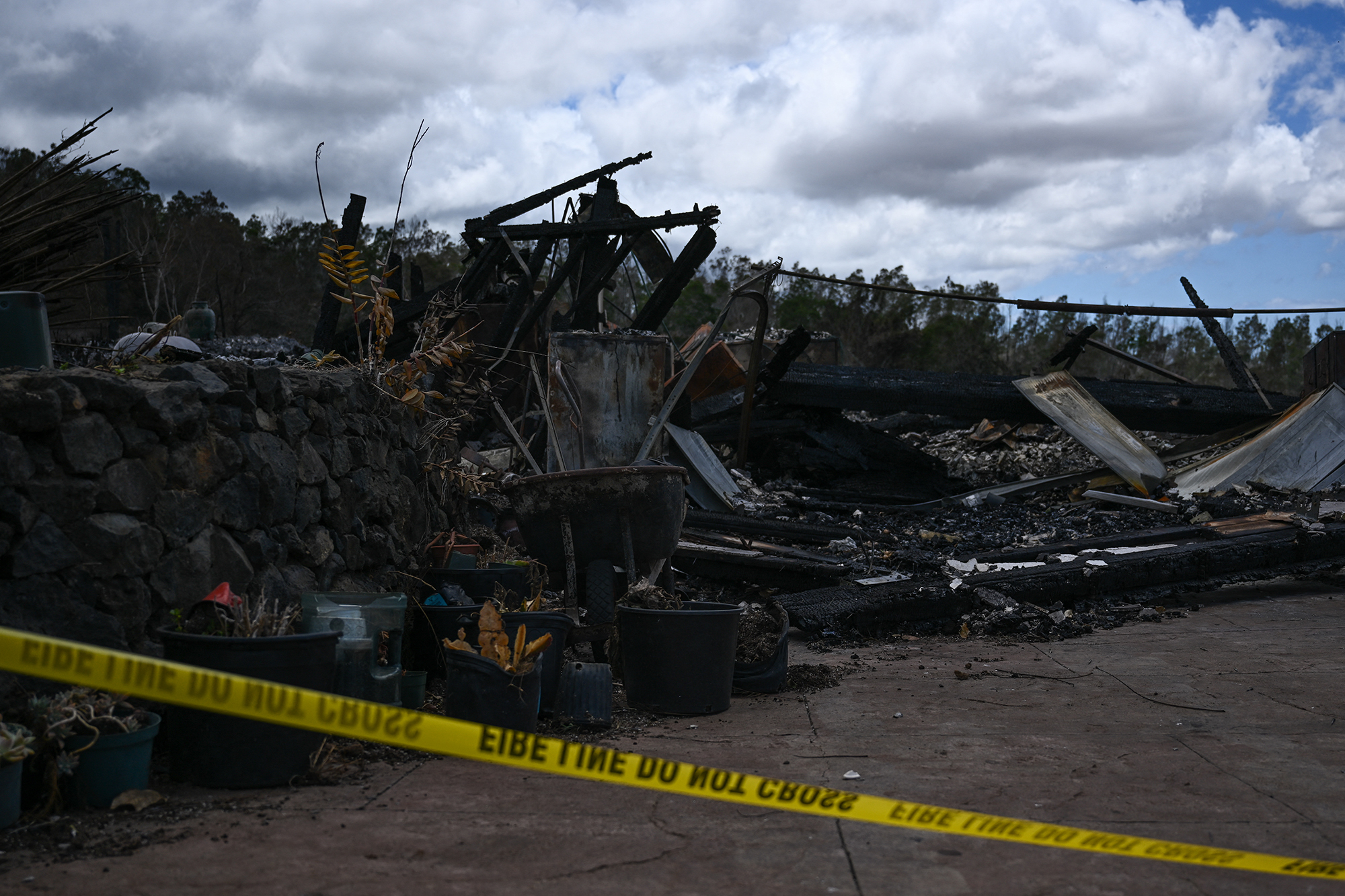 Zerstörtes Haus in Kula im Zentrum von Maui (Bild: Patrick T. Fallon/AFP)