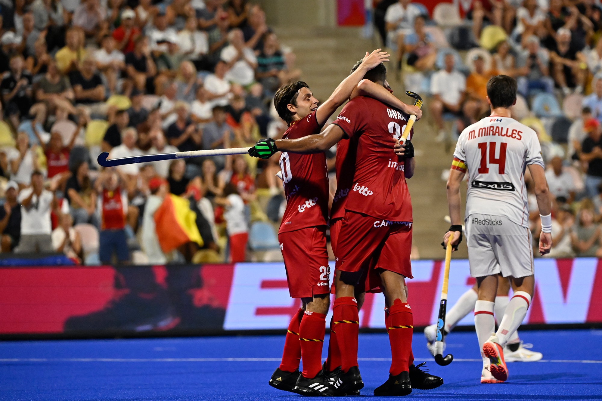 Die Red Lions haben Spanien besiegt (Bild: Dirk Waem/Belga)