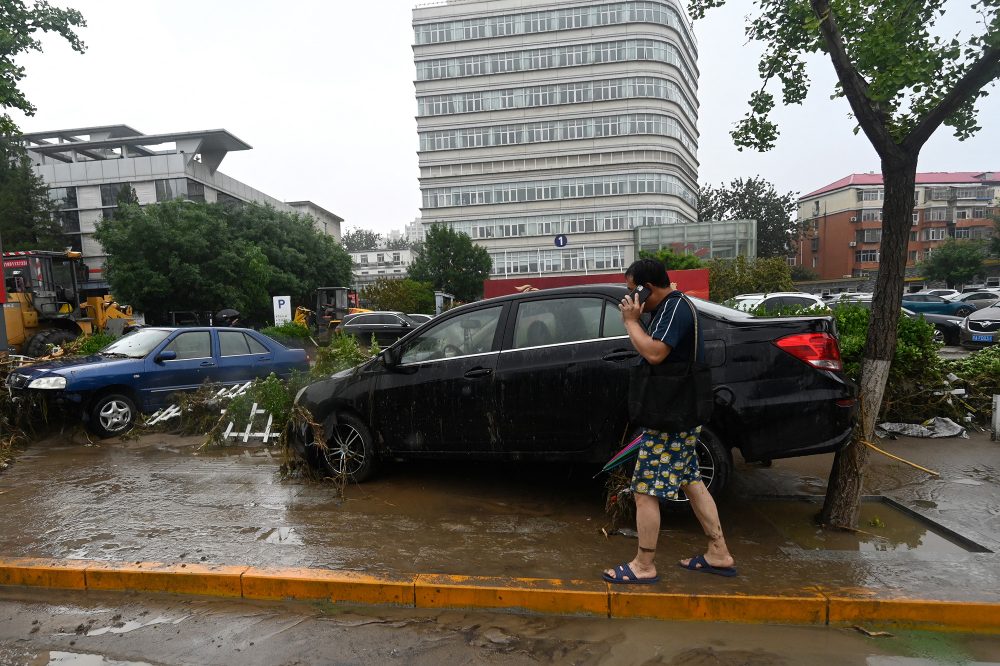 Heftige Regenfälle in Peking