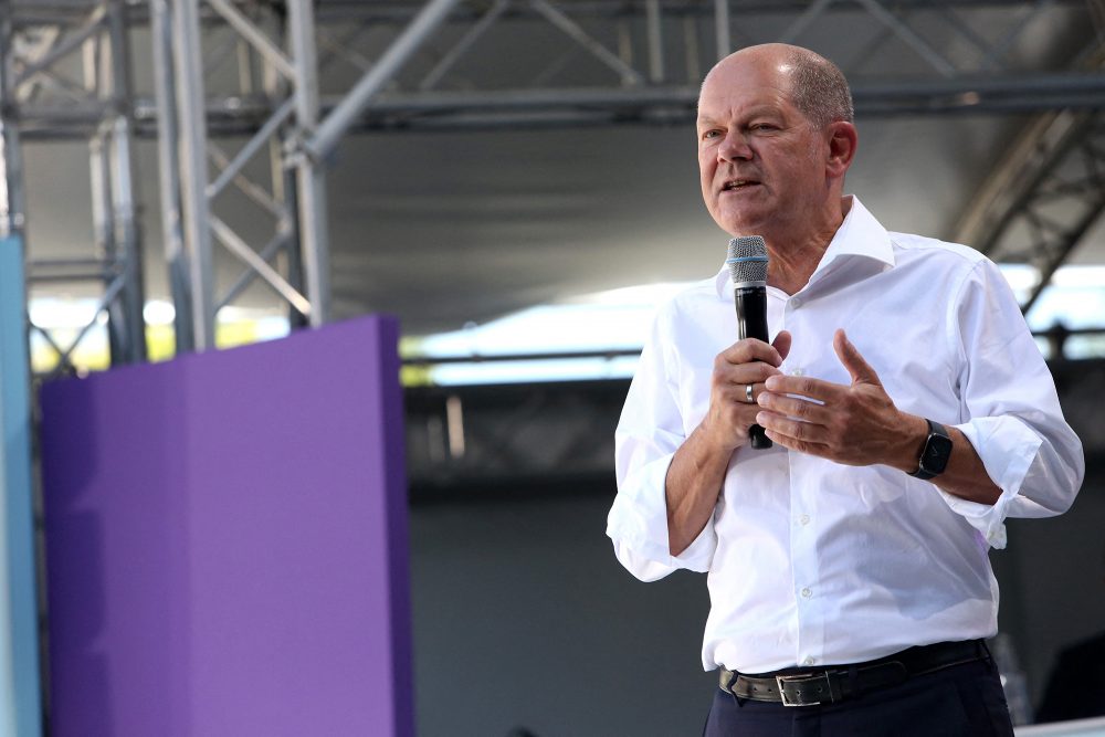 Olaf Scholz am Sonntag in Berlin (Bild: Adam Berry/AFP)