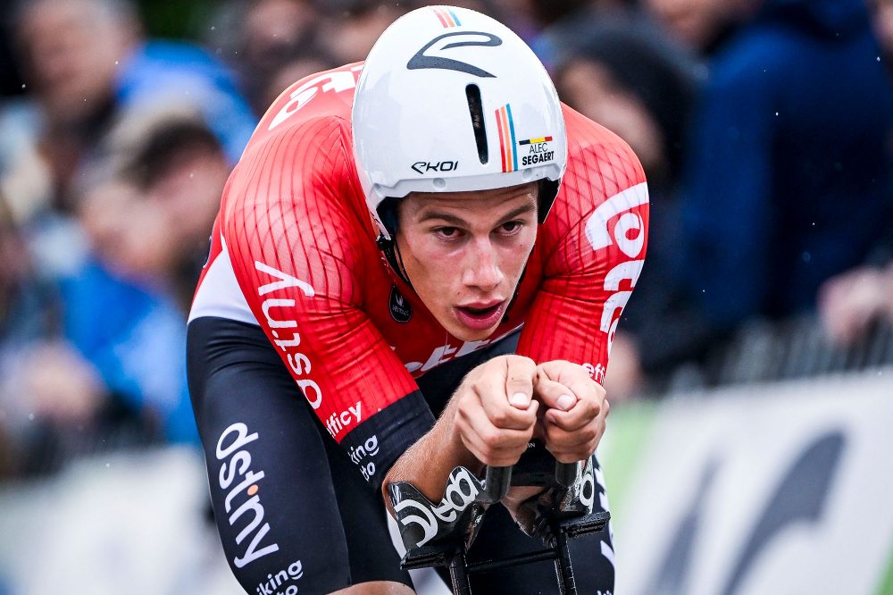 Alec Segaert bei der belgischen Meisterschaft im Zeitfahren am 22. Juni (Bild: Dirk Waem/Belga)