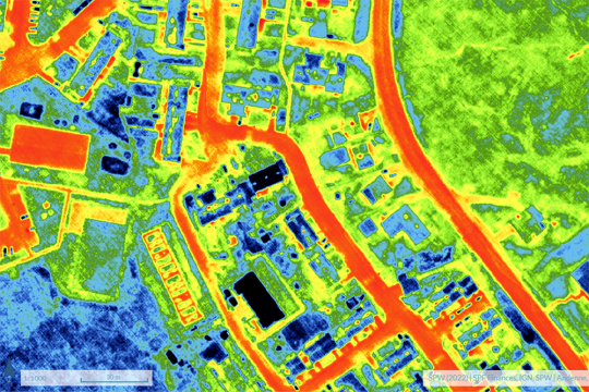 Beispiel einer Wärmethermografie in Andenne (Bild: SPW)