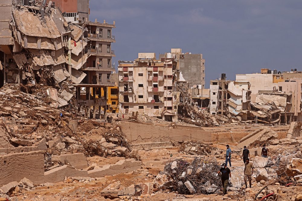Die Stadt Derna am Montag (Bild: Karim Sahib/AFP)