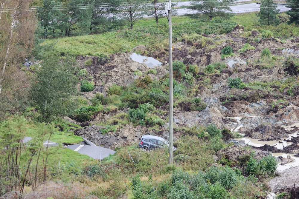 E6-Autobahn in Schweden nach einem Erdrutsch am 23. September (Bild: Adam Ihse/TT News Agency/AFP)