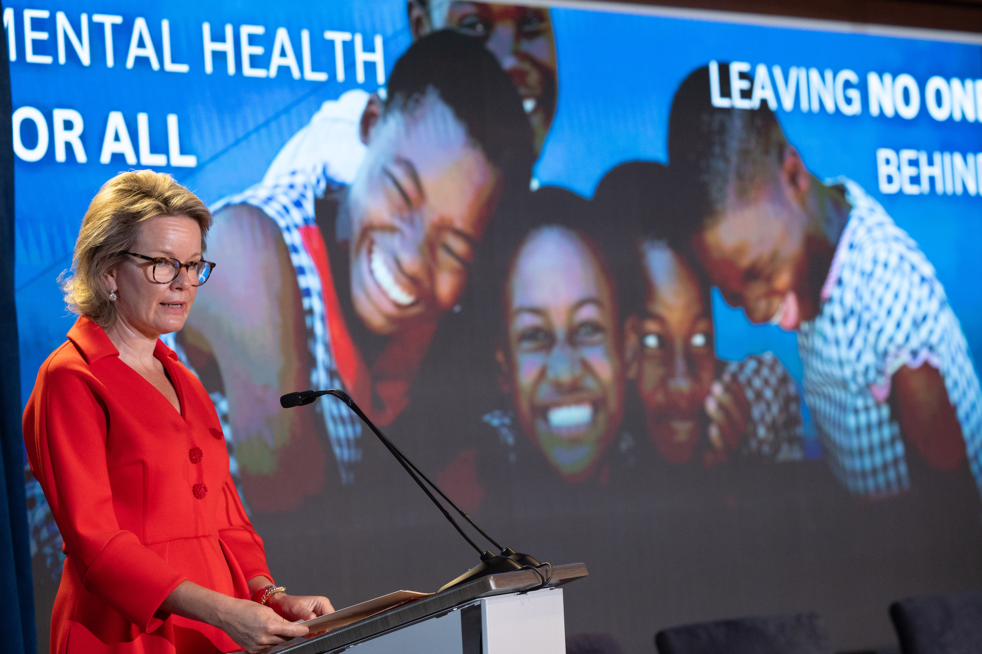 Königin Mathilde bei der Unicef-Konferenz in New York (Bild: Benoit Doppagne/Belga)