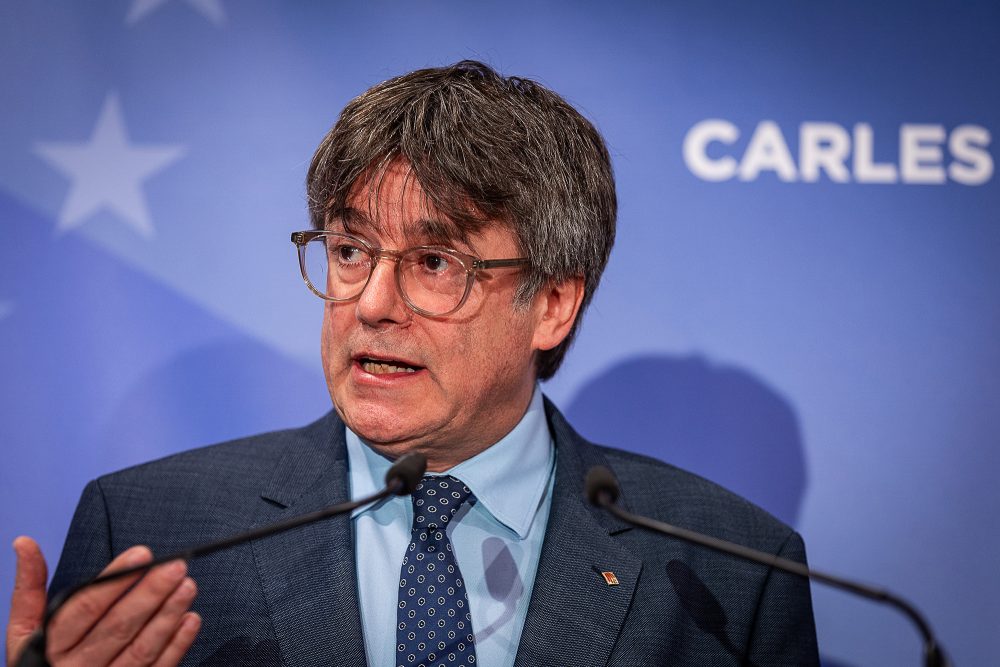 Carles Puigdemont bei einer Pressekonferenz in Brüssel