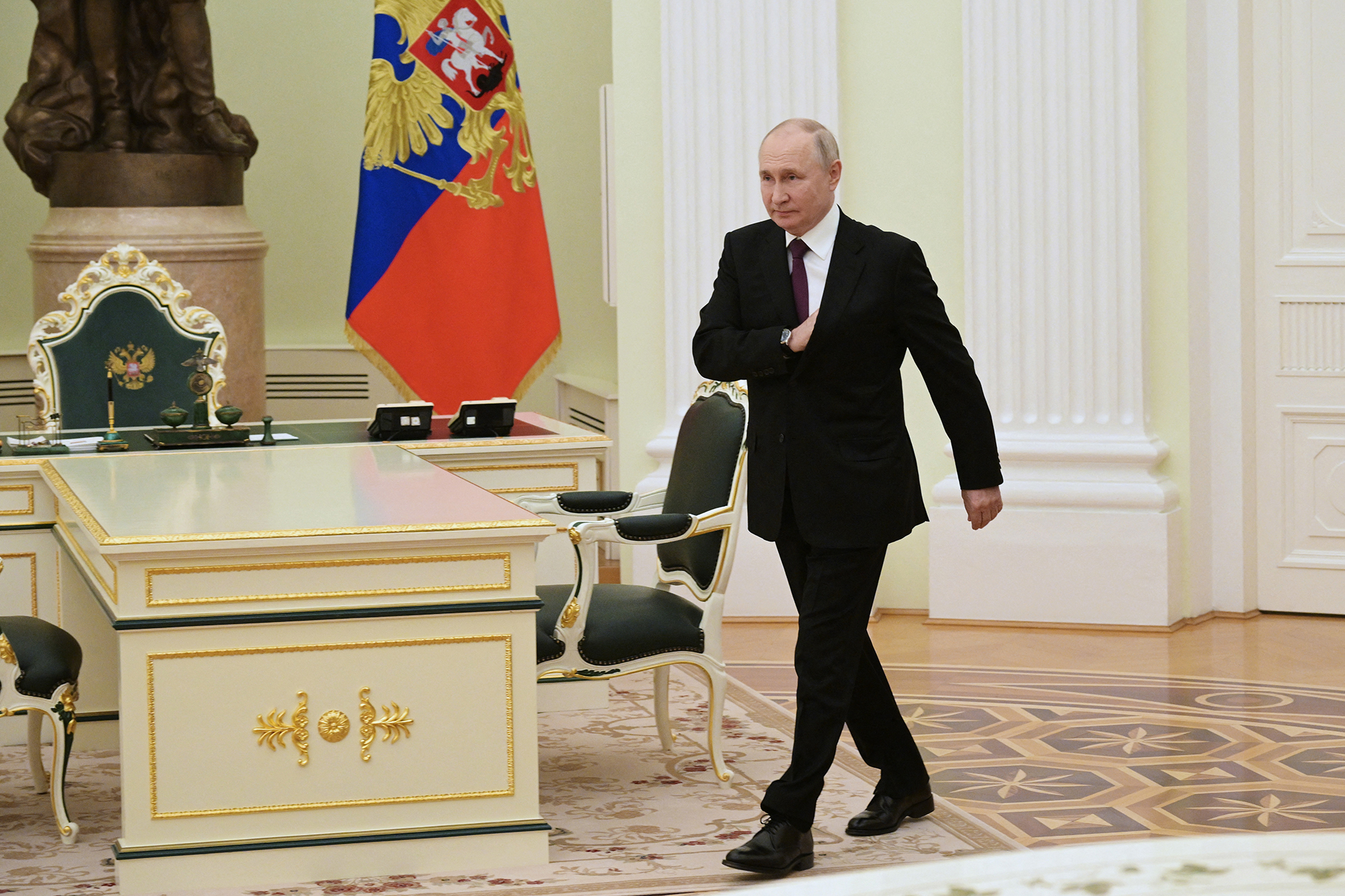 Russlands Präsident Putin am Donnerstag in Moskau (Bild: Vladimir Astapkovich/Pool/AFP)