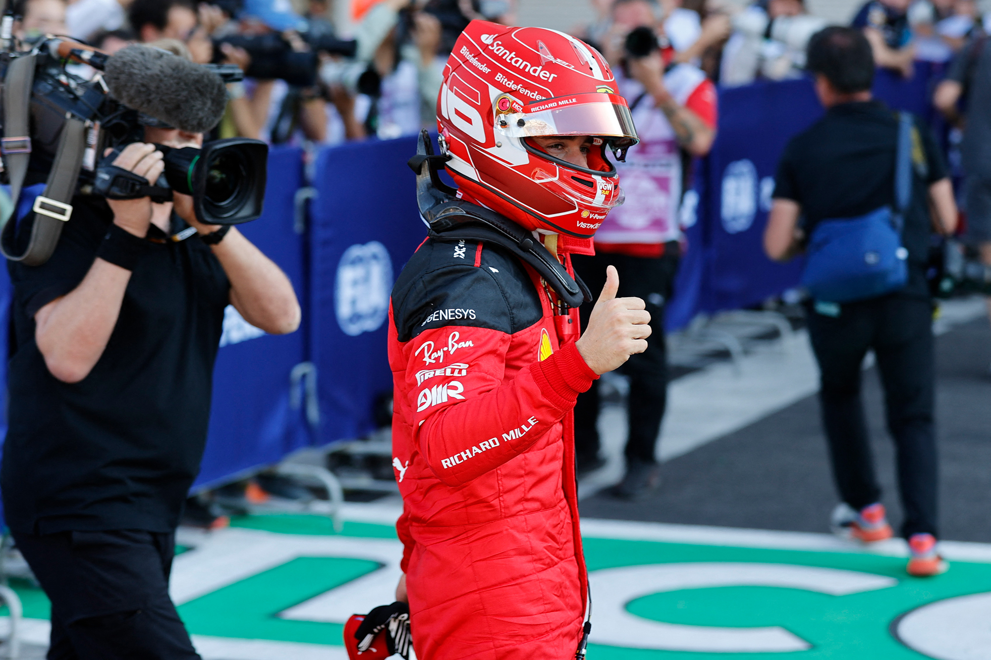 Ferrari-Pilot Charles Leclerc hat sich in Mexiko die Pole Position geholt (Bild: Andres Stapff/Pool/AFP)