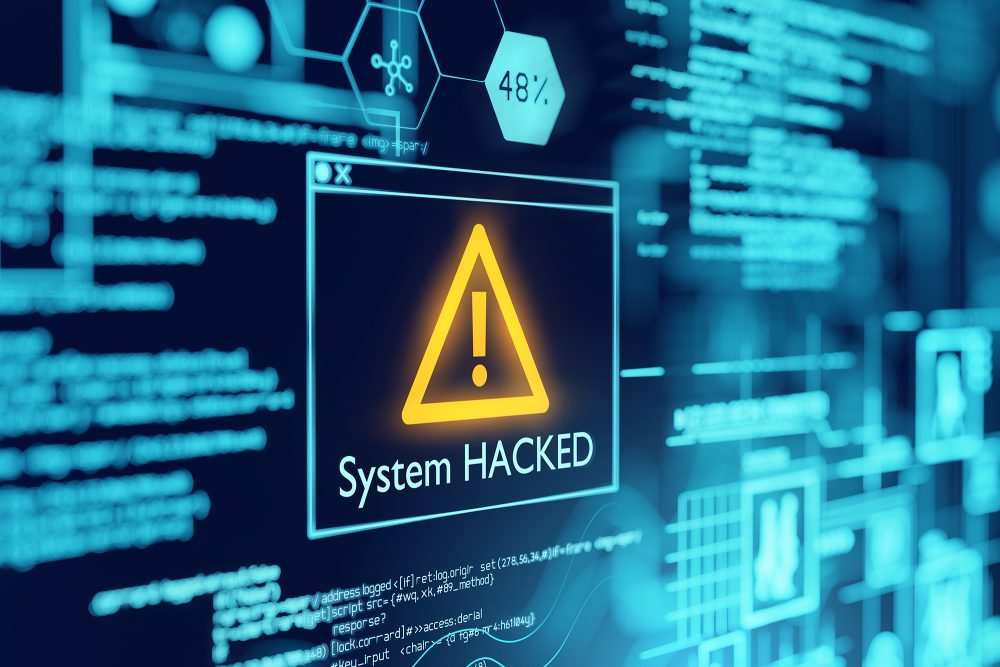 Illustrationsbild zeigt einen Computerbildschirm mit der Warnung "System Hacked" (Illustrationsbild: © Panthermedia/solarseven)