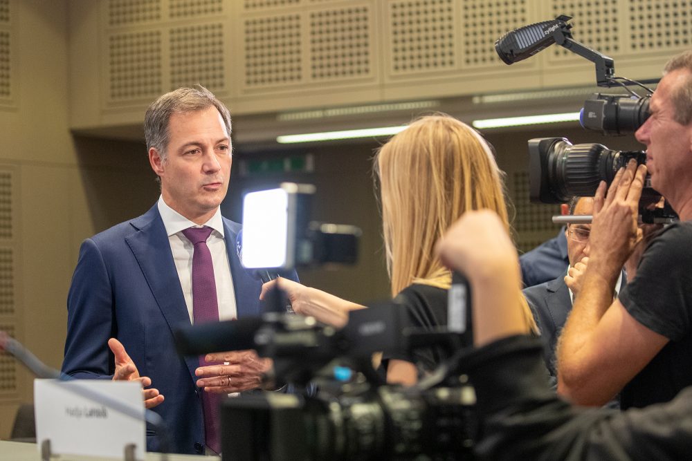 Premierminister Alexander De Croo am Freitag (Bild: Nicolas Maeterlinck/Belga)