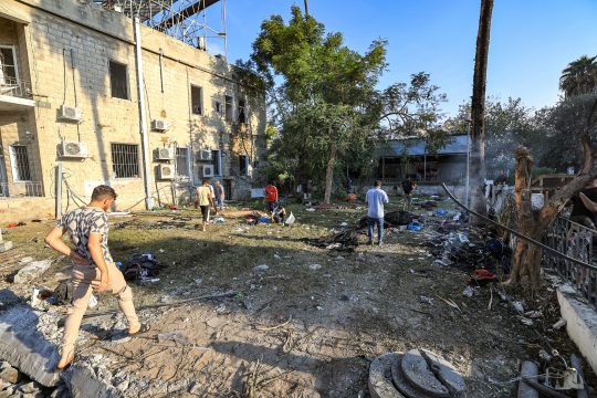Beschädigtes Krankenhaus in Gaza