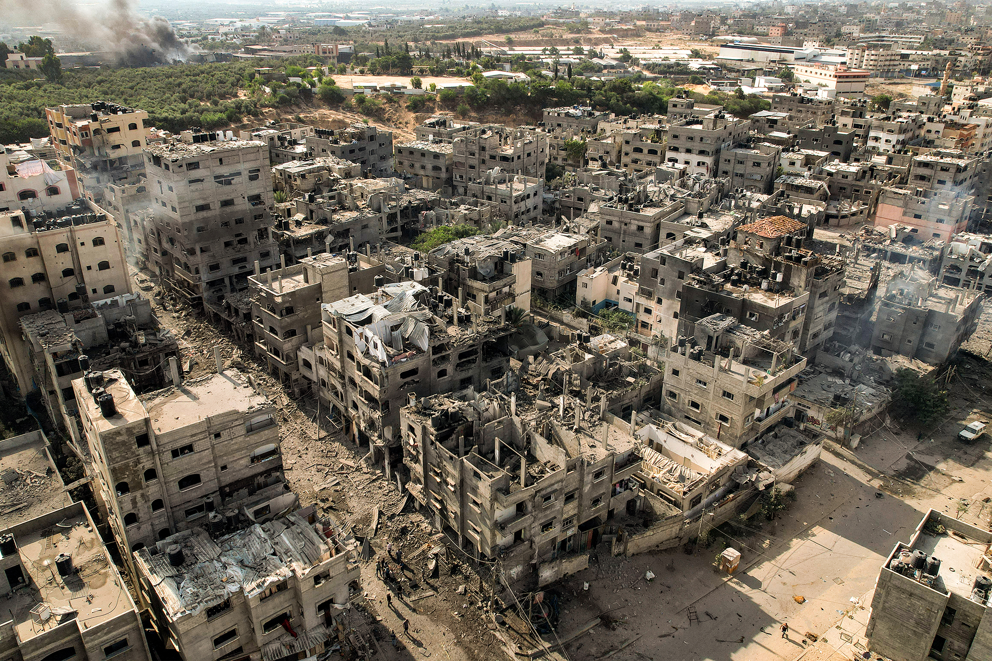 Durch israelische Luftangriffe zerstörte Gebäude im Jabalia-Lager für palästinensische Flüchtlinge in Gaza-Stadt (Bild: Yahya Hassouna/AFP)