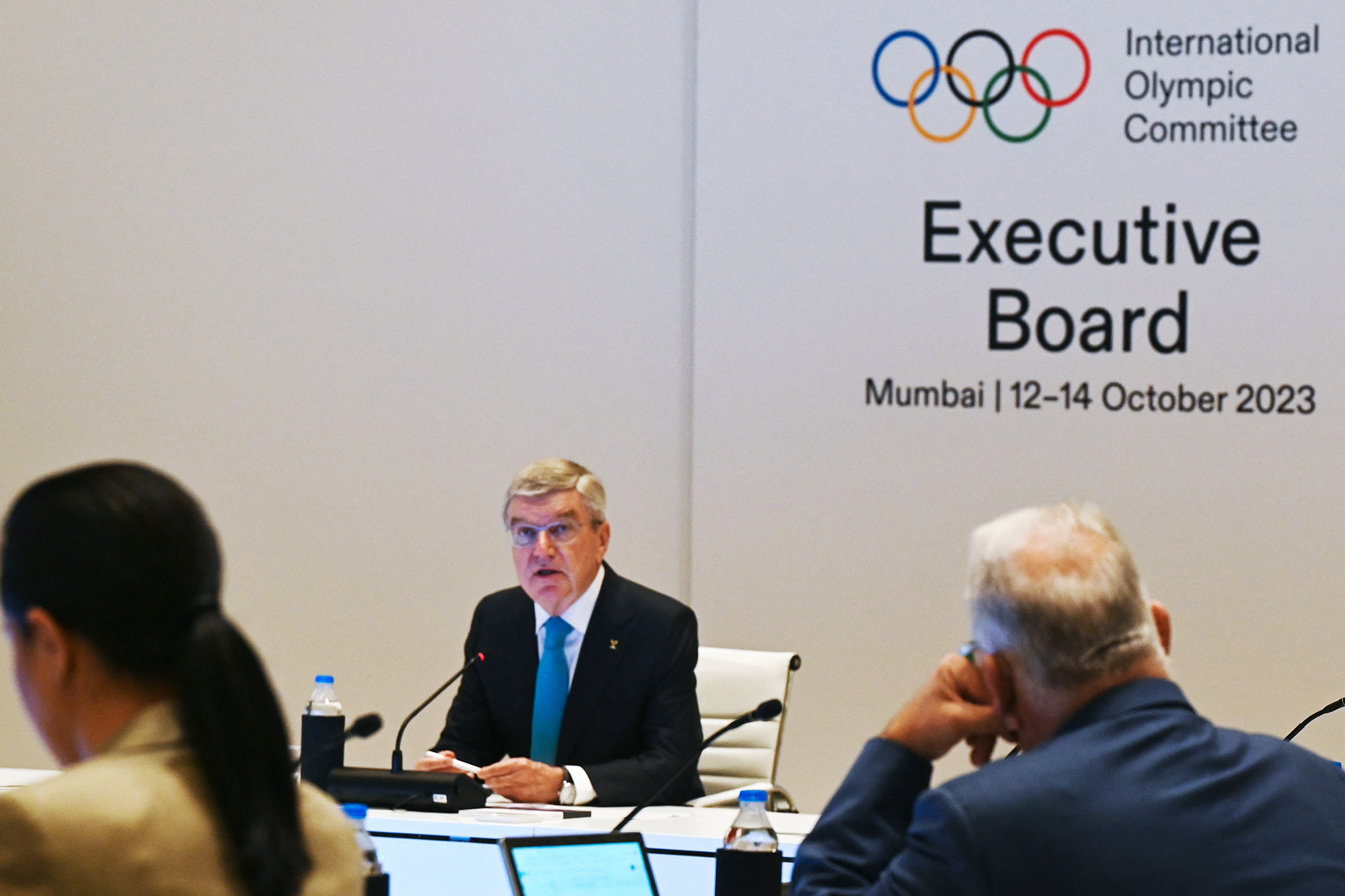 IOC-Präsident Thomas Bach am Donnerstag in Mumbai (Bild: Indranil Mukherjee/AFP)