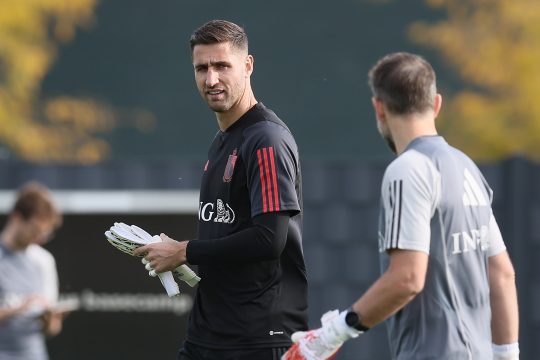Keeper Koen Casteels bei einem Training im Oktober 2023