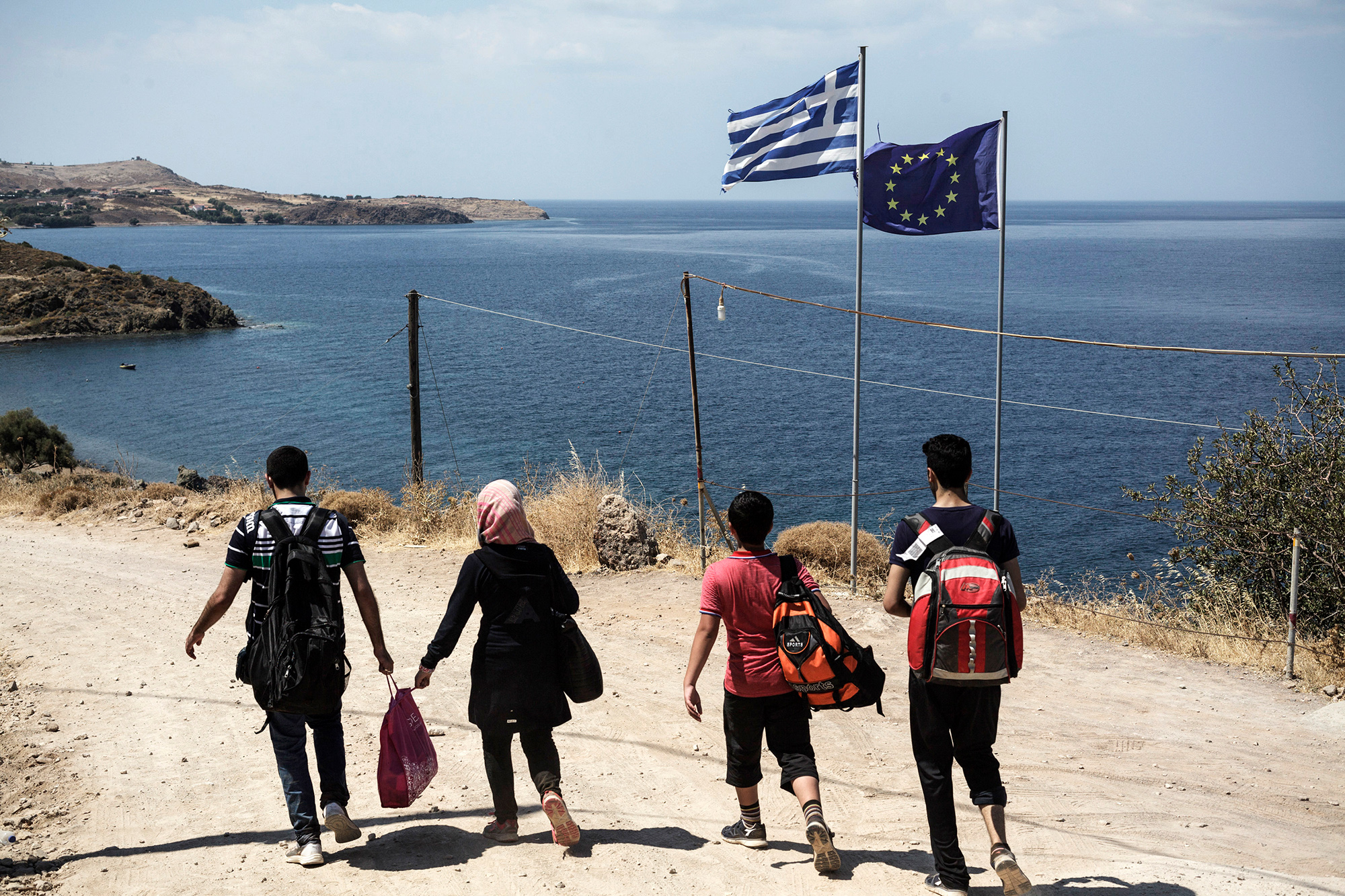 Migranten auf der griechischen Insel Lesbos