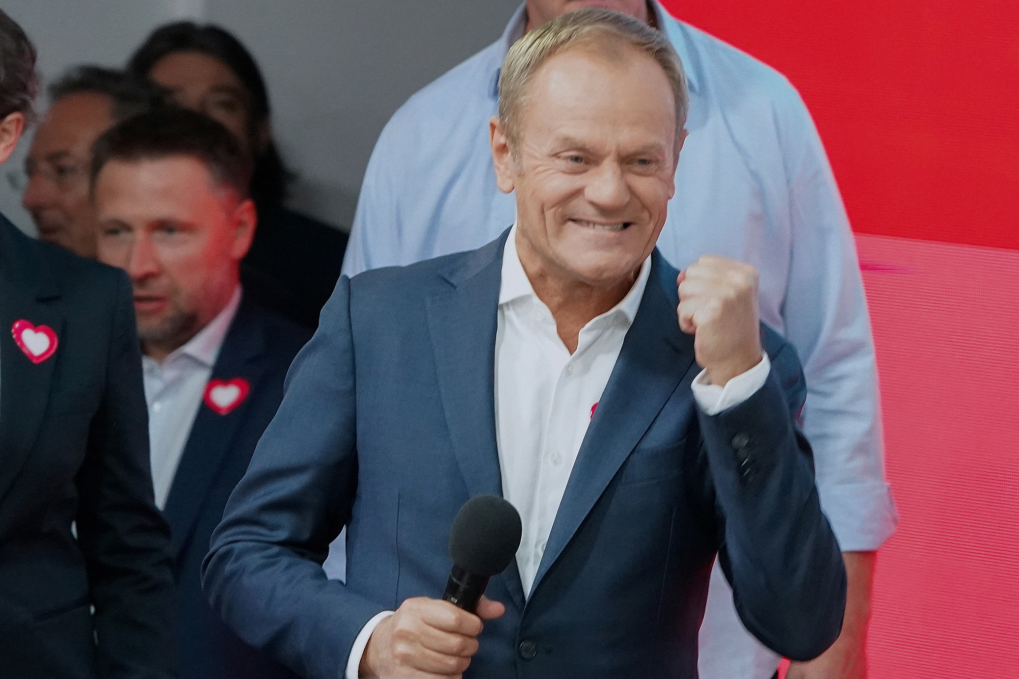 Donald Tusk am Wahlabend in Warschau