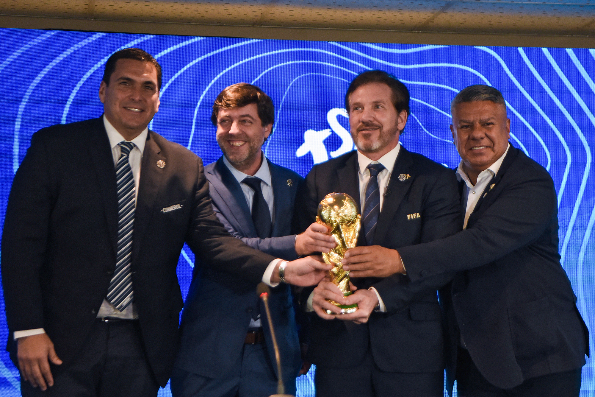 Fußball-WM 2030: Pressekonferenz in Luque, Paraguay (Bild: Norberto Duarte/AFP)