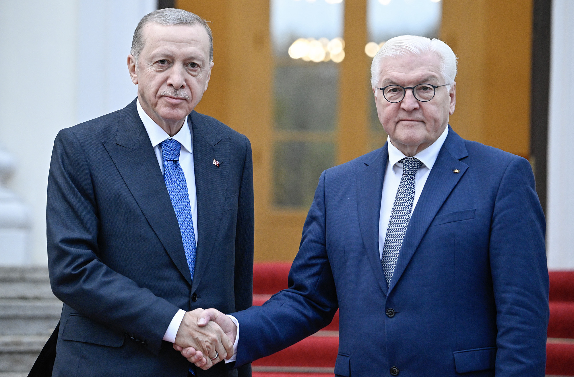 Der türkische Präsident Erdogan und der deutsche Bundespräsident Steinmeier in Berlin