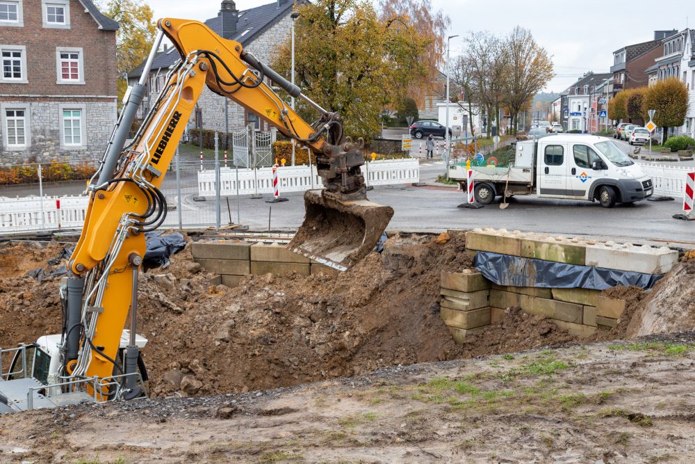 Baustelle Kreisverkehr Eynatten (Bild: Olivier Krickel/BRF)