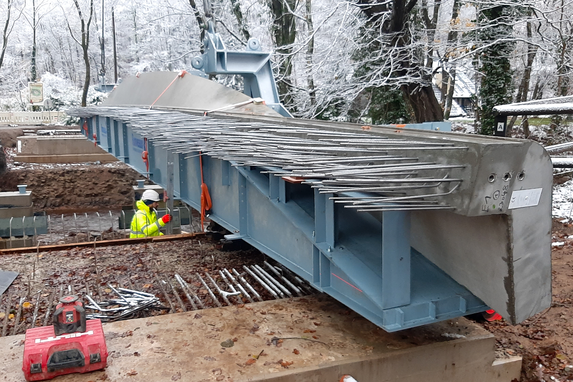 Langesthal-Brücke im Aufbau (Bild: Manuel Zimmermann/BRF)