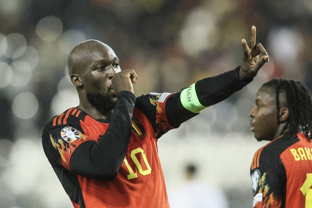 Lukaku feiert einen seiner Treffer (Bild: Bruno Fahy/Belga)