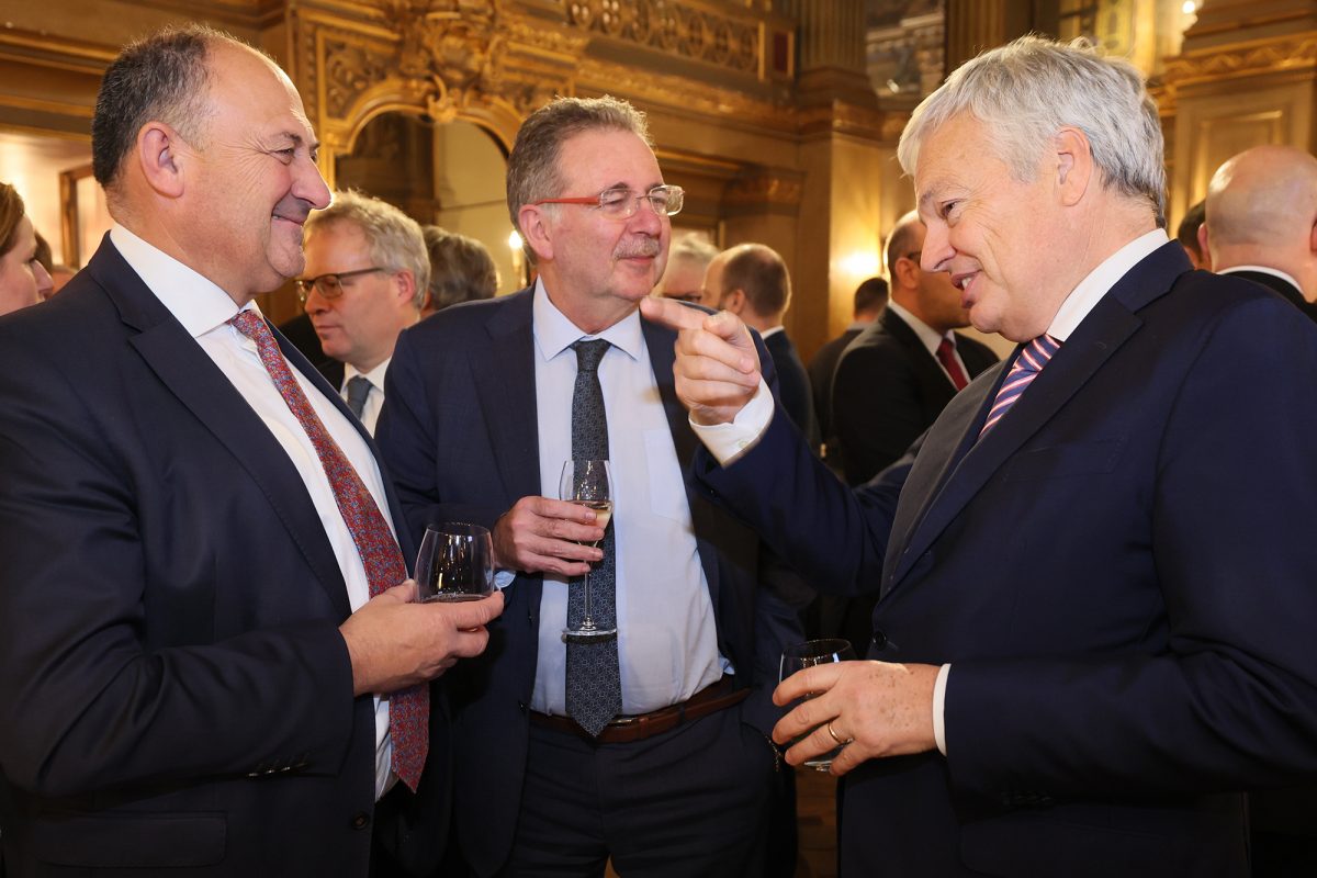 Unter den Gästen sind auch der wallonische Vizeministerpräsident Willy Borsus, der Ministerpräsident der Region Brüssel Rudi Vervoort und EU-Kommissar Didier Reynders (Bild: Benoit Doppagne/Belga)