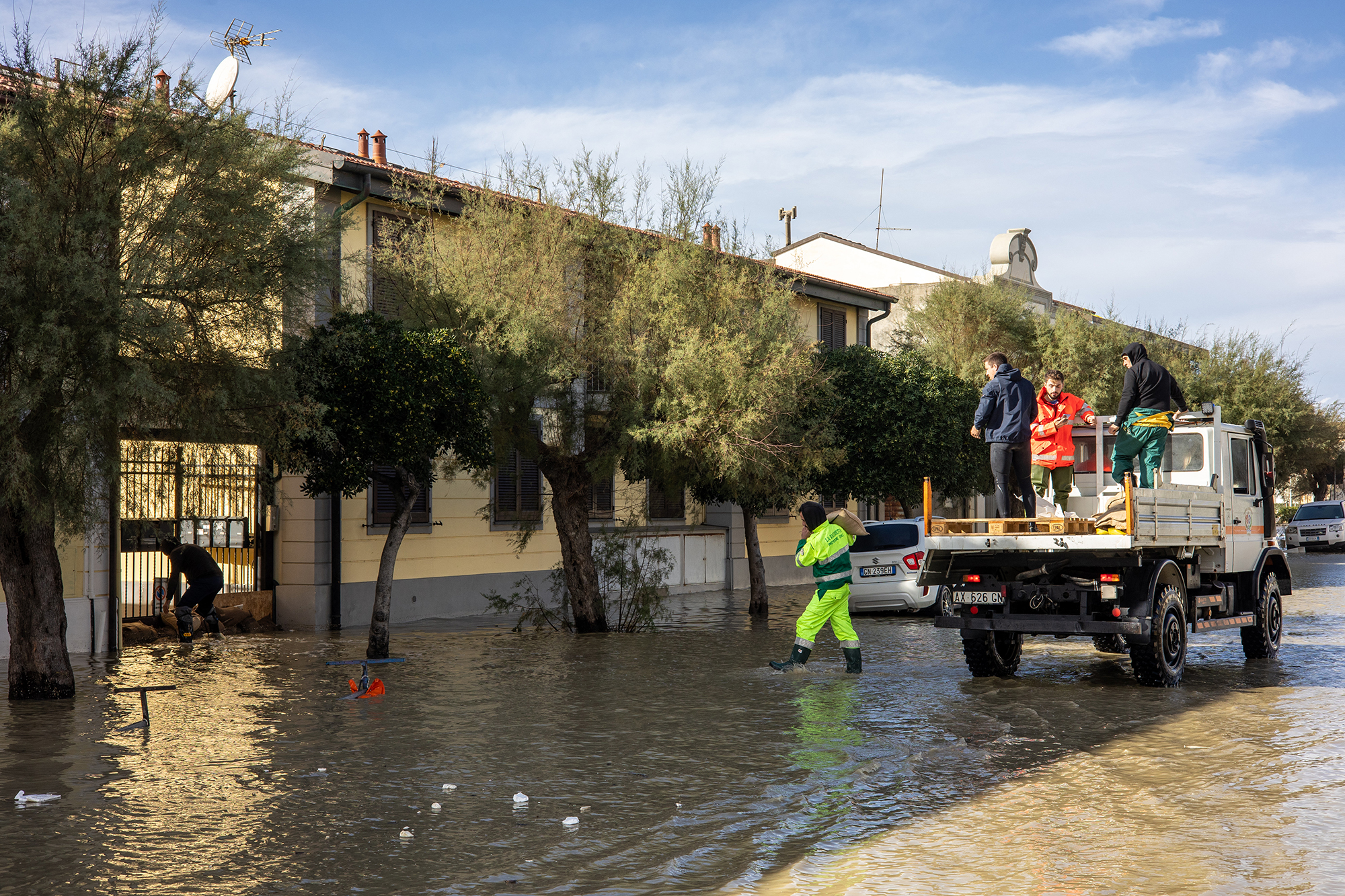 Hochwasser in Marina di Pisa am Freitag (Bild: Federico Scoppo/AFP)