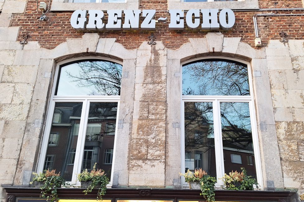Fassade des früheren GrenzEcho-Gebäudes in Eupen