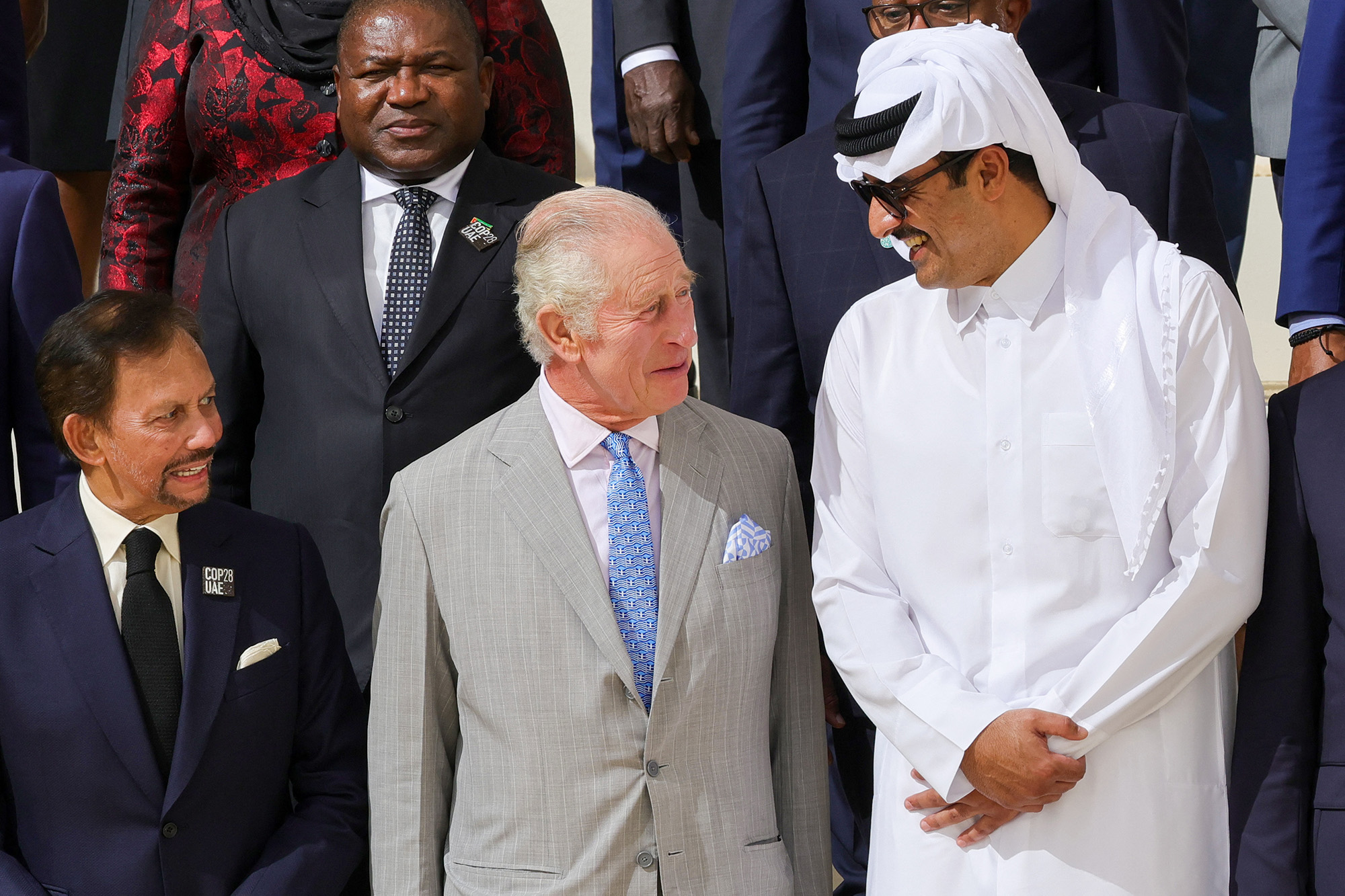 Der britsche König Charles in Dubai mit dem Emir von Katar und dem Sultan von Brunei