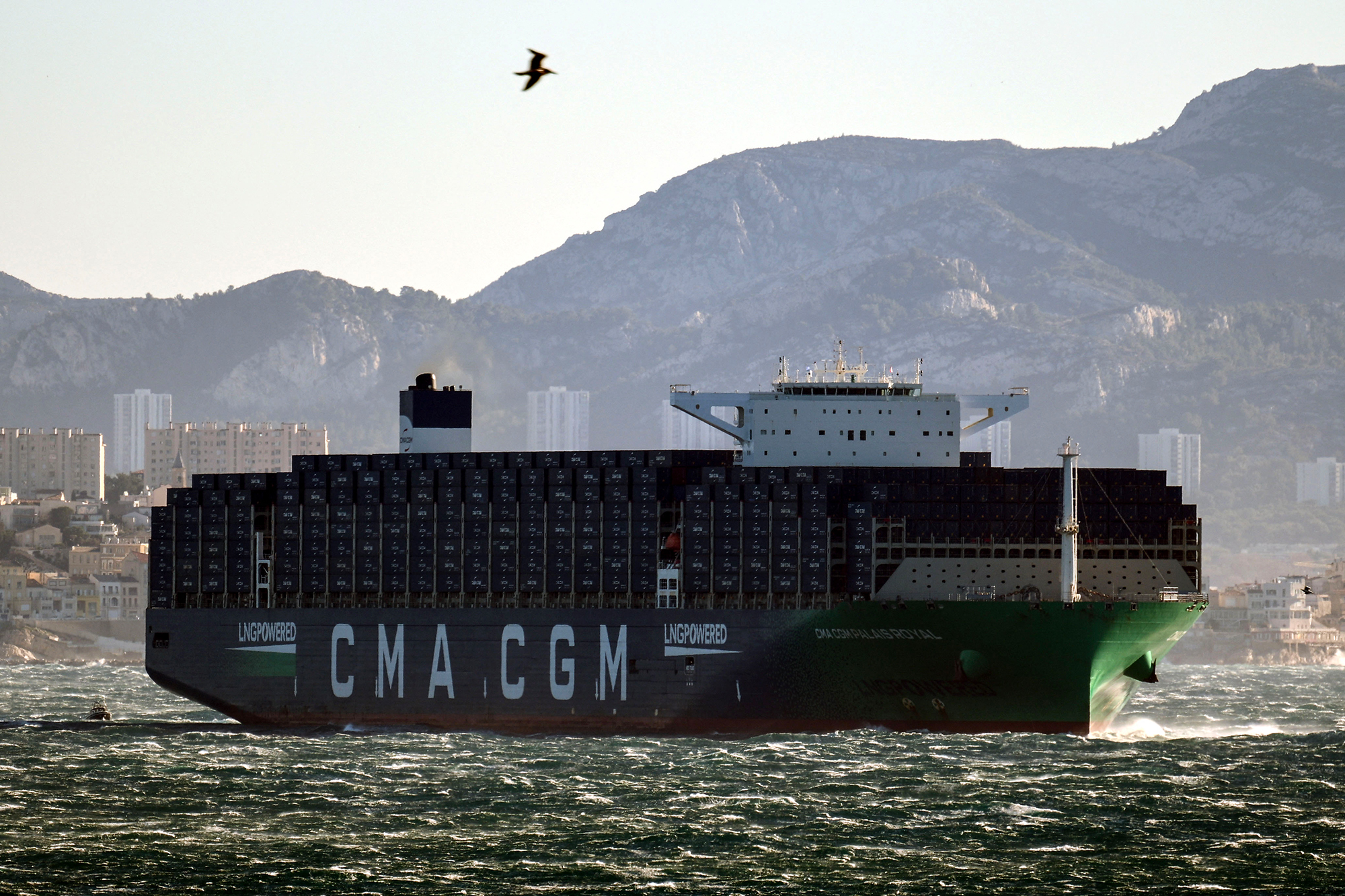 Containerschiff von CMA-CGM macht sich von Marseille aus auf den Weg in Richtung Rotes Meer (Archivbild: Christophe Simon/AFP)