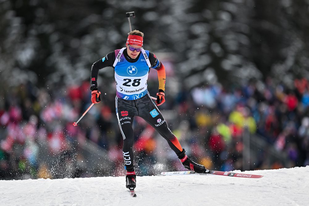 Benny Doll gewinnt den Sprint in Lenzerheide (Bild: Fabrice Coffini/AFP)