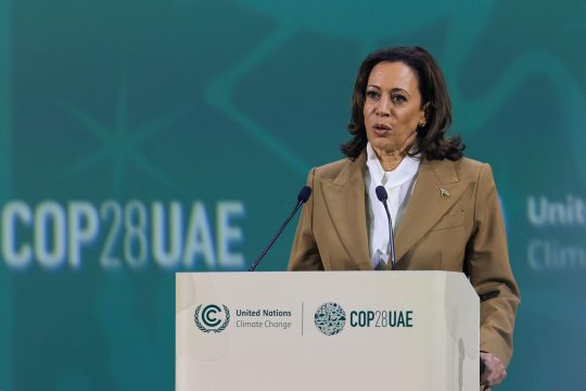 US-Vizepräsidentin Kamala Harris bei der UNO-Klimakonferenz in Dubai (Bild: Karim Sahib/AFP)