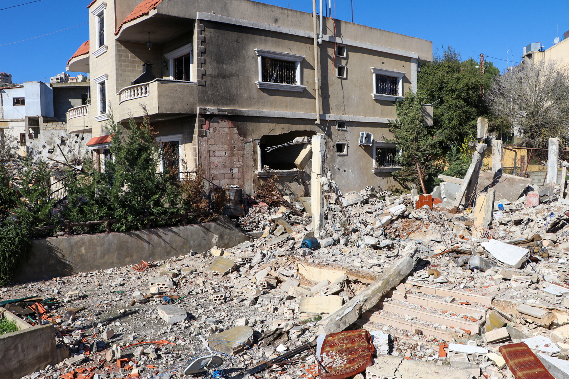 Zerstörungen im Ort Meiss El-Jabbal im Libanon (Bild: AFP)