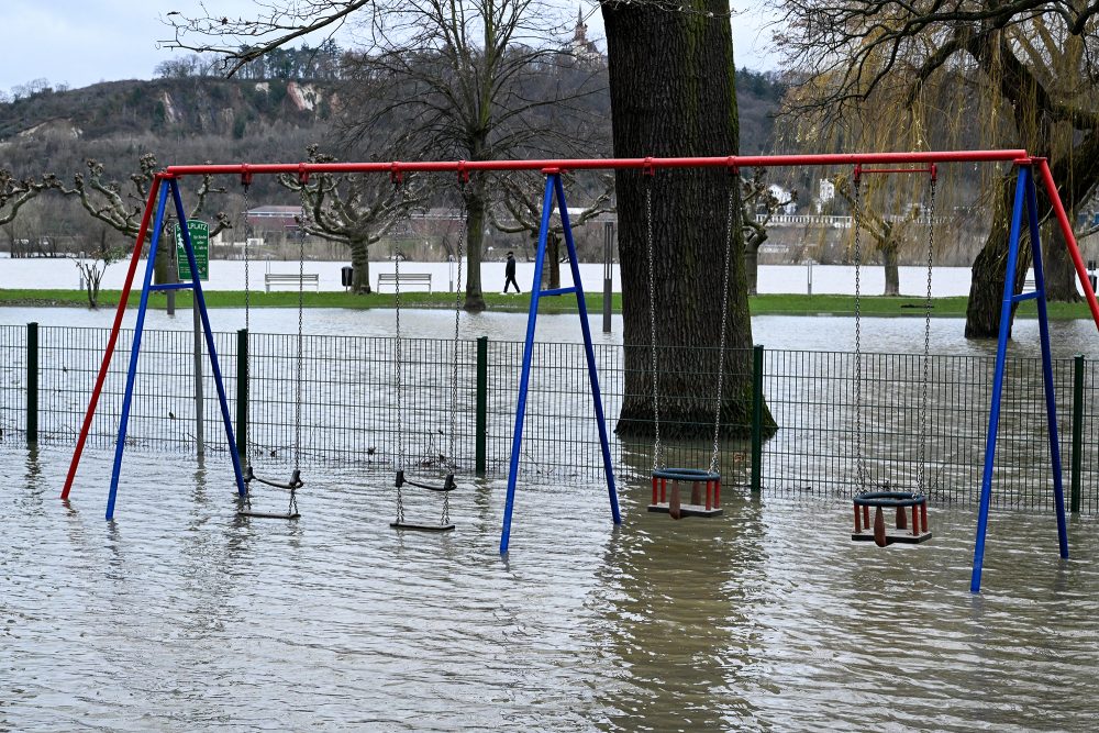 Überschwemmung in Rüdesheim am Rhein (Bild: Kirill Kudryavtsev/AFP)