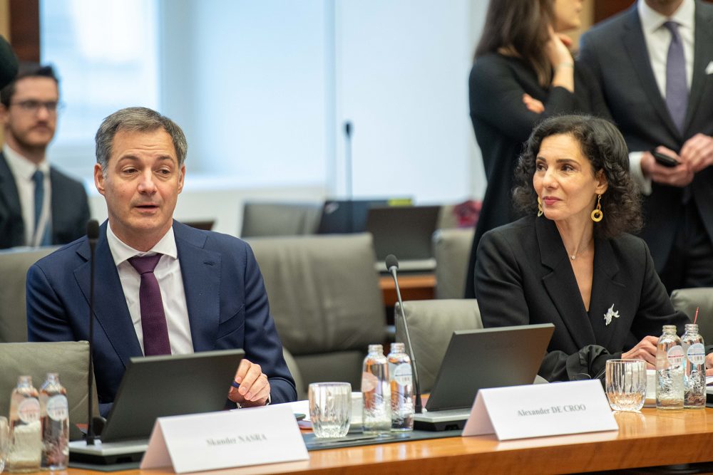 Premier Alexander De Croo und Außenministerin Hadja Lahbib (Archivbild: Jonas Roosens/Belga)