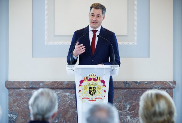 Premier De Croo bei seiner Rede beim Neujahrsempfang (Bild: Benoit Doppagne/Belga)