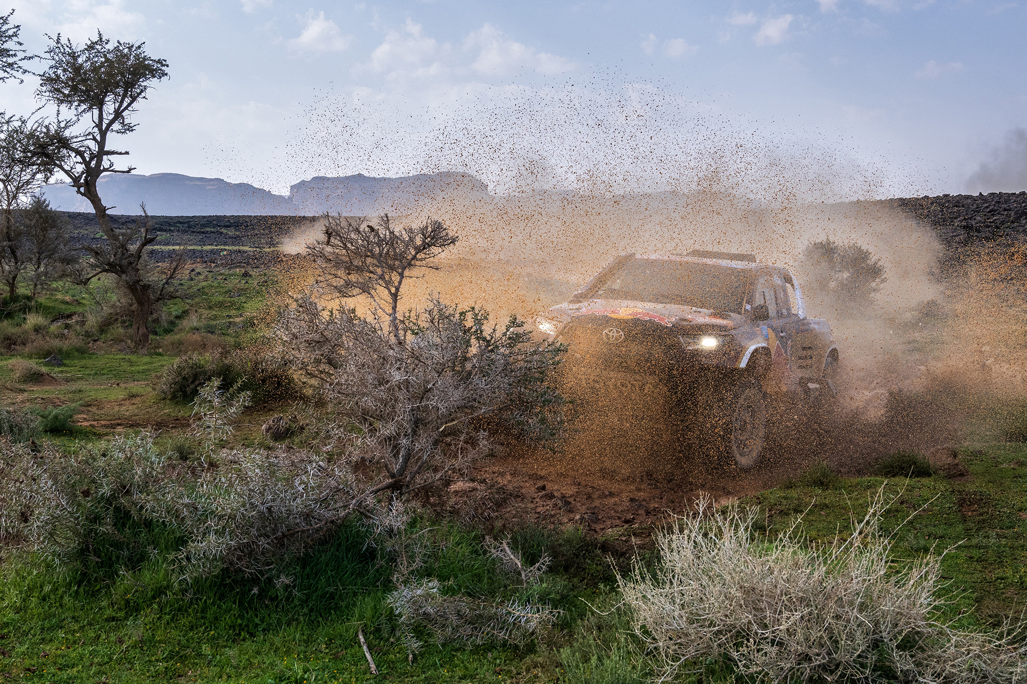 Guillaume de Mévius und Xavier Pansieri während der ersten Etappe er Rallye Dakar (Patrick Hertzog/AFP)