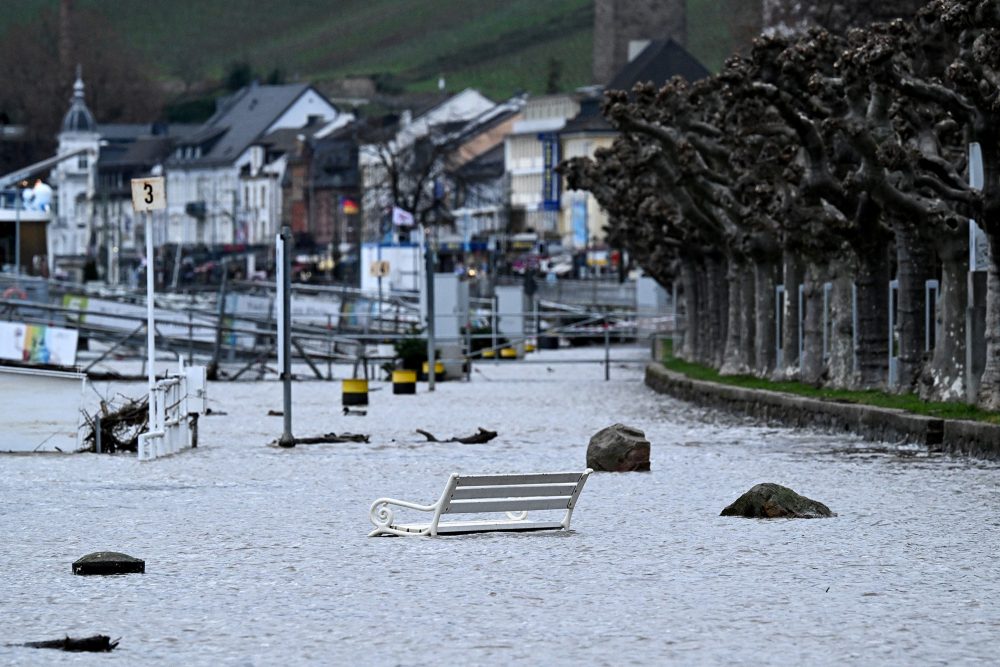 Hochwasser in Rüdesheim am Rhein (Bild: Kirill Kudryavtsev/AFP)