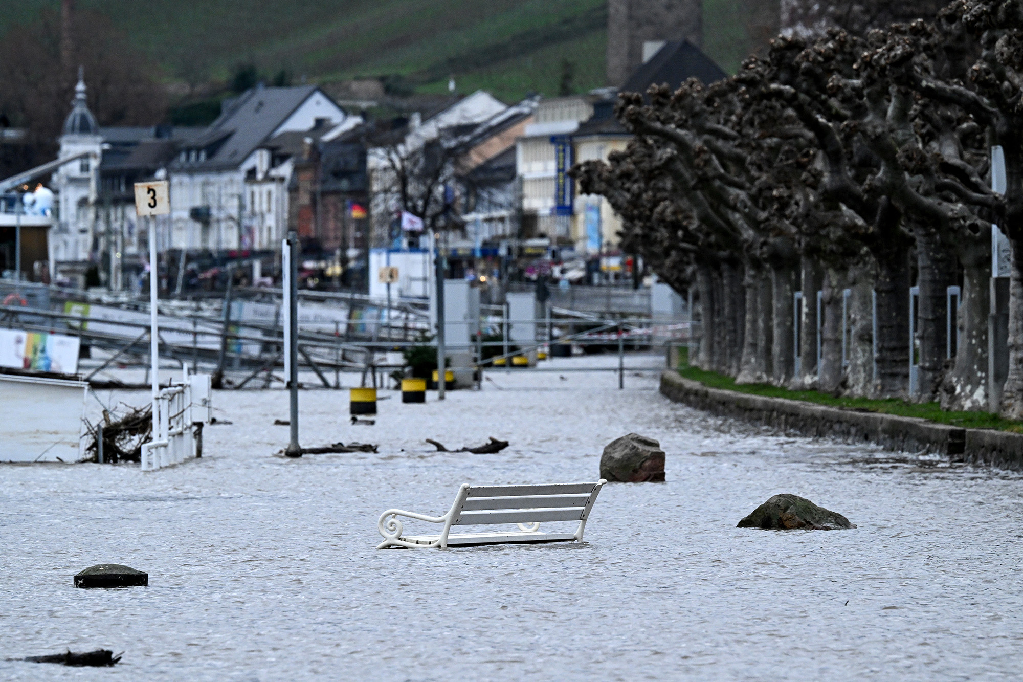 Hochwasser in Rüdesheim am Rhein (Bild: Kirill Kudryavtsev/AFP)