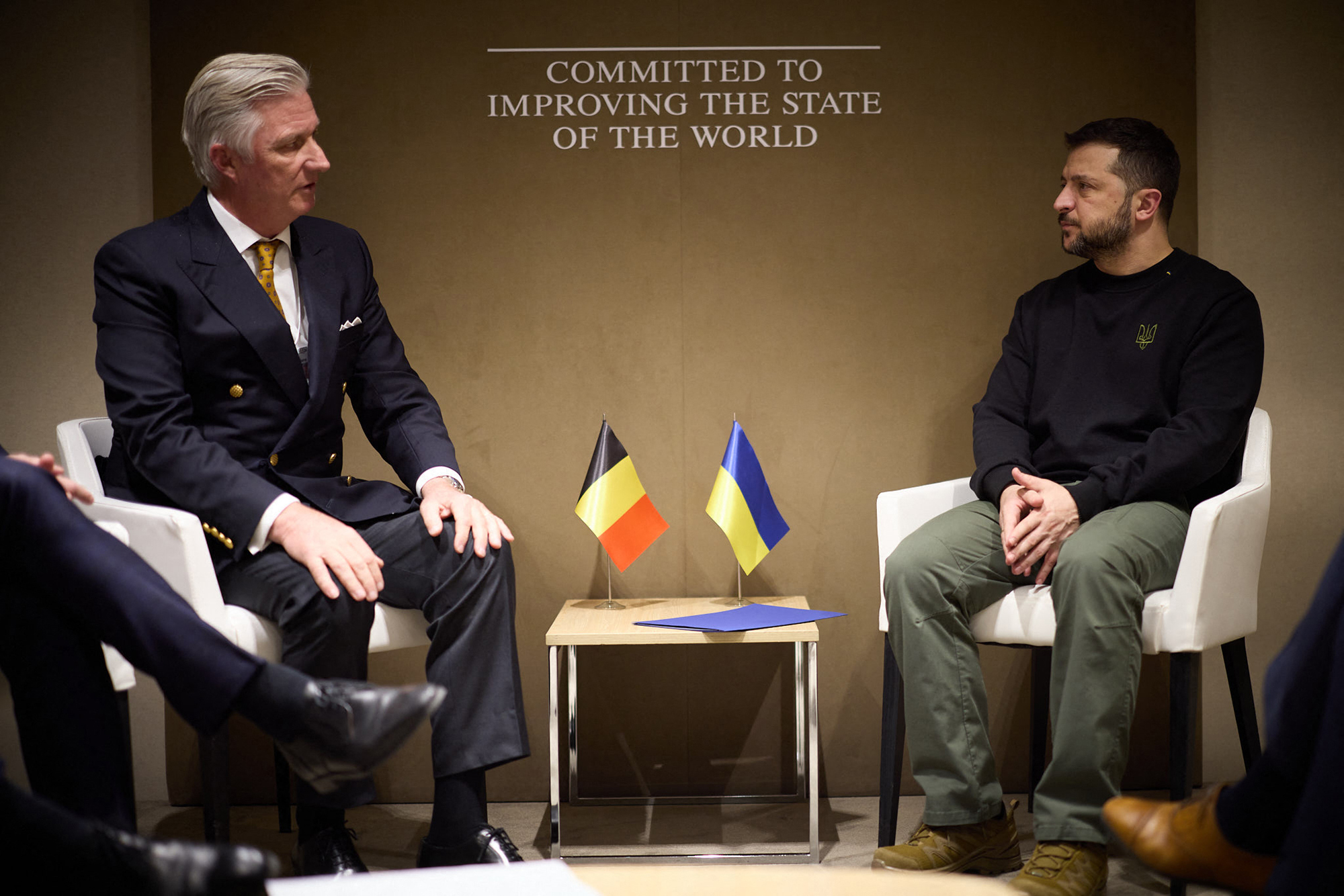 König Philippe und Wolodymyr Selenskyj beim WEF in Davos