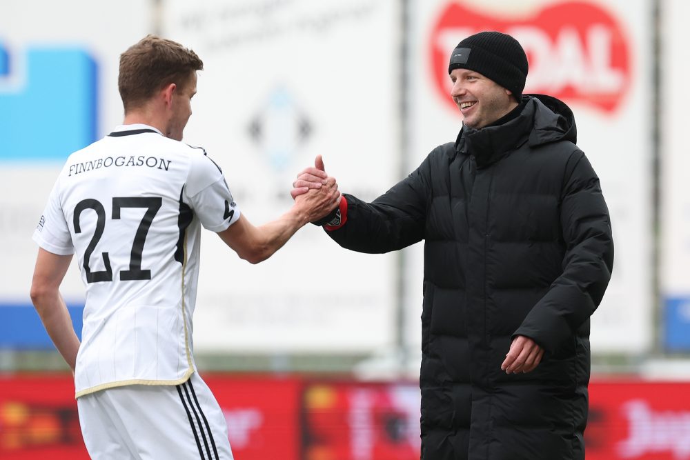 Albert Finnbogason und Trainer Florian Kohfeldt nach RWDM - AS Eupen, Teil zwei (Bild: Virginie Lefour/Belga)