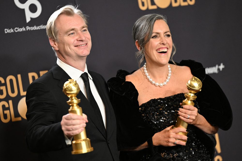 Oppenheimer-Regisseur Christopher Nolan und Produzentin Emma Thomas (Bild: Robyn Beck/AFP)